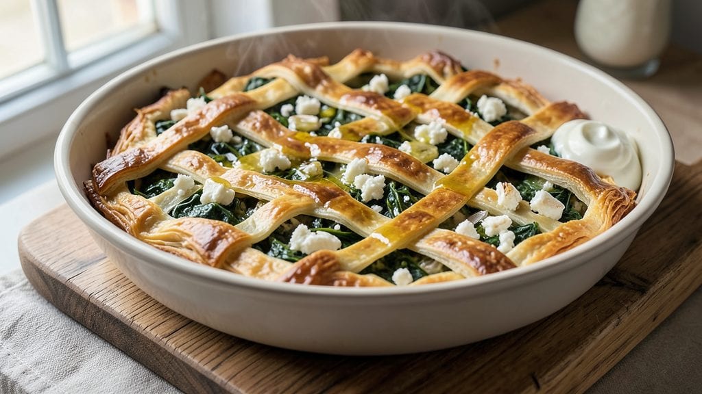 Jamie Oliver's Spinach Feta Filo Pie Recipe: Savory Layers of Herbed Crispness