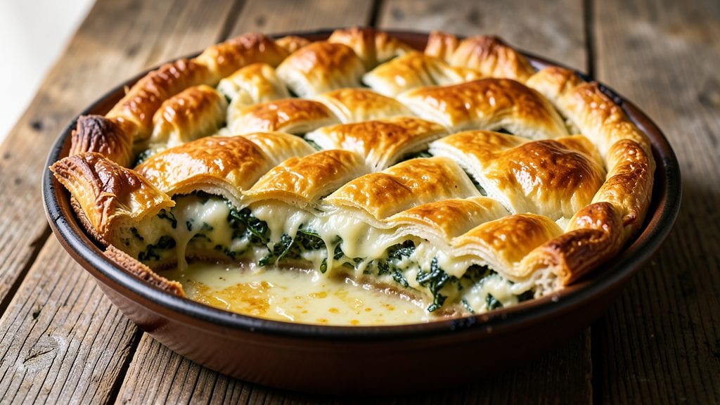 Jamie Oliver's Spinach Pie Recipe: Flaky Pastry Wrapped Around Creamy, Herby Filling
