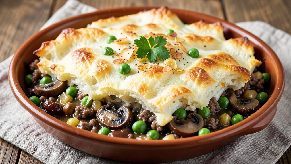 Mushroom Shepherd's Pie Recipe: Flaky Mashed Crown Over Earthy Mushroom Filling