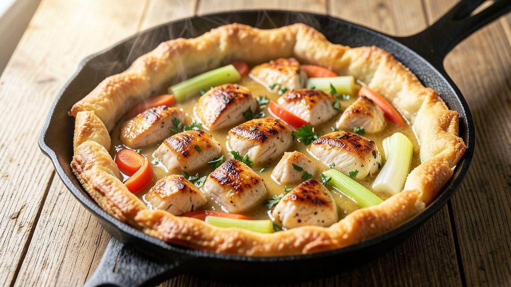 Pot Pie Recipe with Pillsbury Biscuits: Herb-Infused Filling Under Golden Crust
