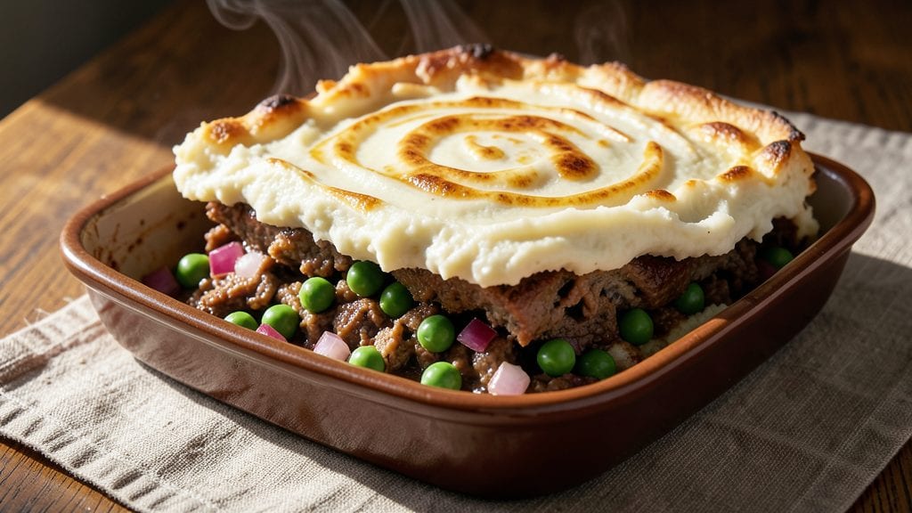 Upside Down Shepherd's Pie Recipe: Mashed Crown Crust Over Savory Meat